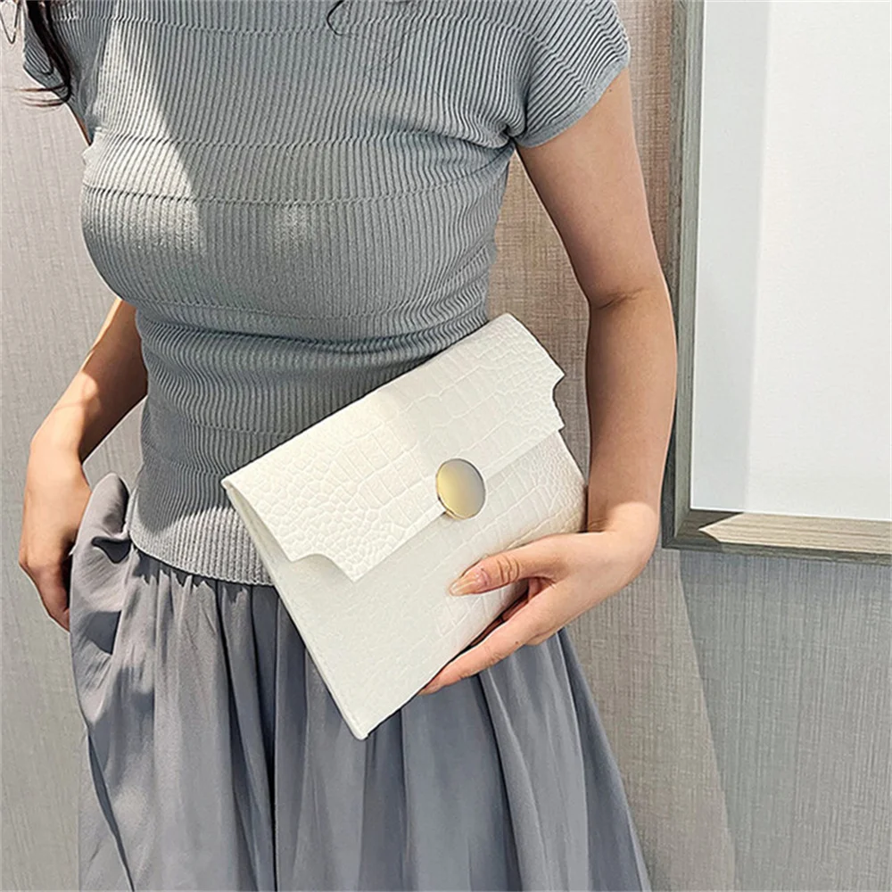 Women\'S Clutch Bag Handheld Envelope Bags Felt Indentation Handbag Solid Color Business Bag New Fashion Evening Clutches