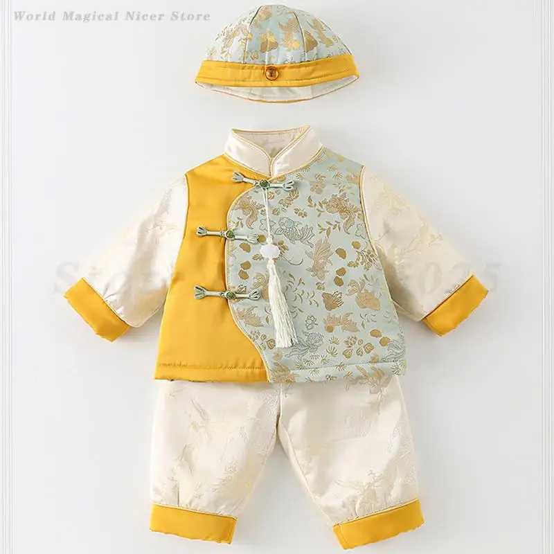 

Traditional Chinese Costume Baby Kids Tang Suit Hundred Days One-Year-Old Photography Clothes Spring Festival New Year's Hanfu