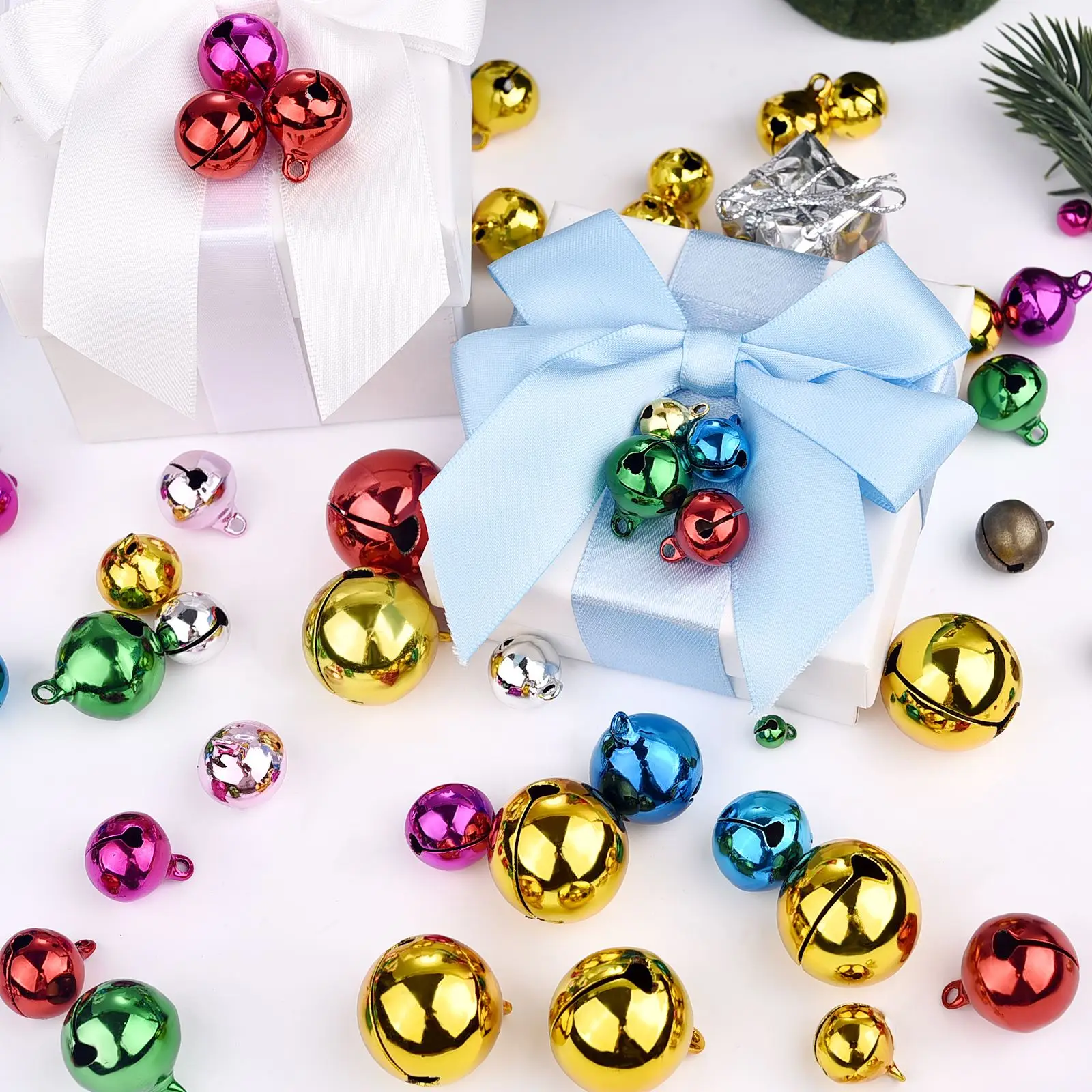 6-14mm Aluminum Christmas Jingle Bells Loose Beads Small For Festival Party Xmas Tree Decor DIY Crafts Accessories 20/30/50pcs