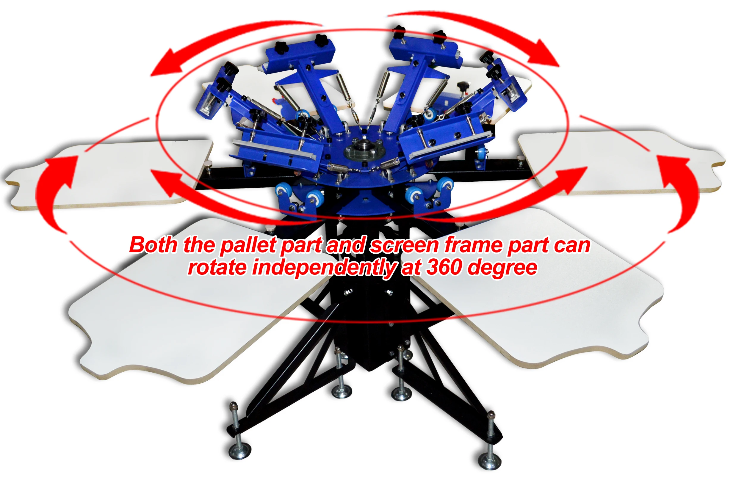 CYA662L Floor Type Six Color Six Station Double Wheel Screen Printing Machine for Tshirt Screen Printing Machinery