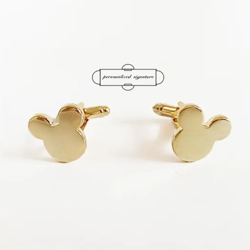 

Запонки в форме звезды. Запонки в форме ушей мыши из нержавеющей стали с лазерной гравировкой букв.