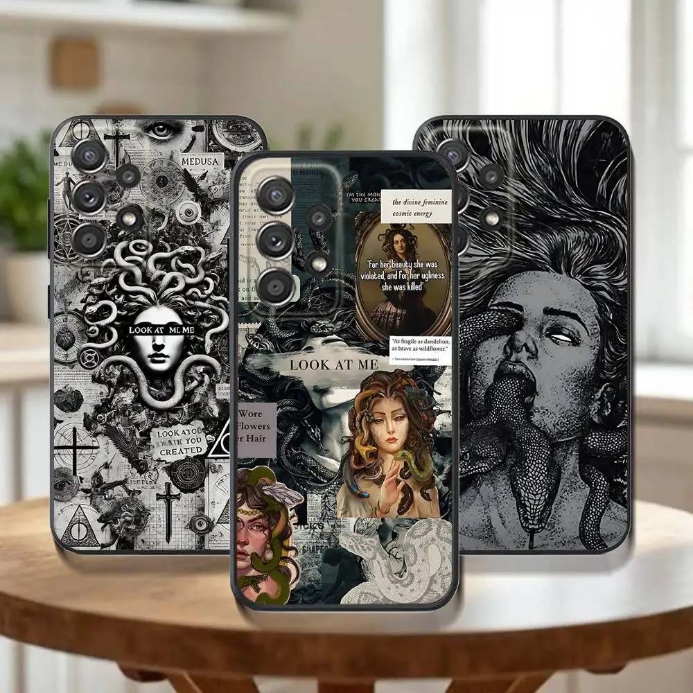 

Medusa Greek Mythology Look At Me Phone Case For Samsung Galaxy A73,31,32,72,41,53,52,71,22,5G,Note,J7,8,9 Soft Black Cover