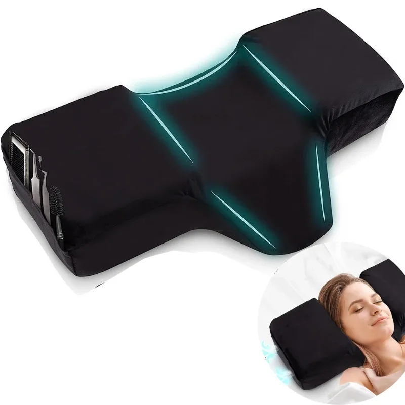 

Lash Pillow for Eyelash Extension Memory Foam Ergonomic Curve Improve Cervical Soft Salon Pillows Makeup Lash Extension Supplies