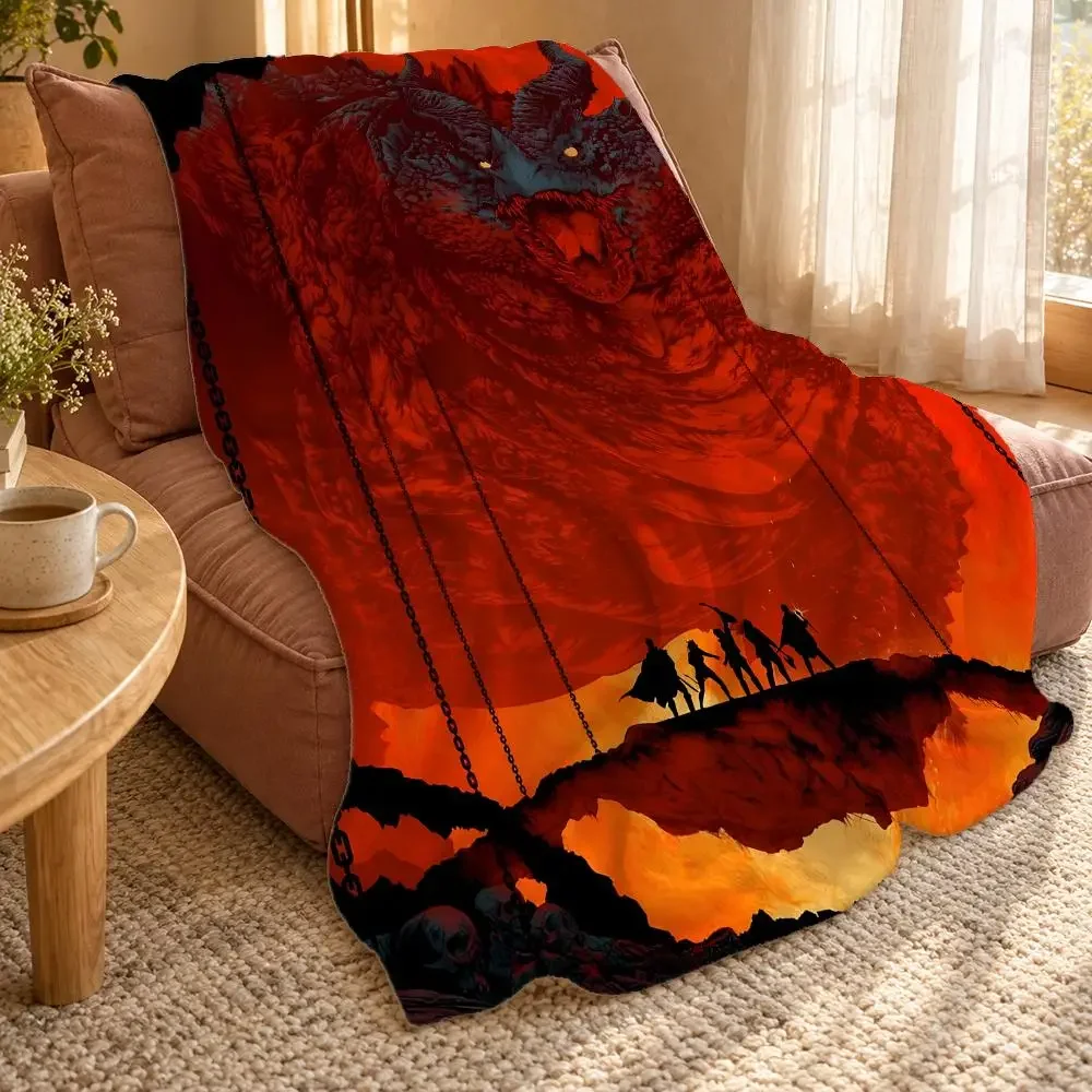 Dungeons & Dragon Throw Double Sided Flannel Throw Blanket Soft Travel Camping Sofa Bed Home