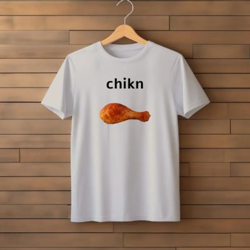 قميص ميمي ساق الدجاج من Chikn - قميص ميمي غبي، قميص ميمي مضحك، قميص غير مناسب، تي شيرت مضحك GIF Gen Z #3