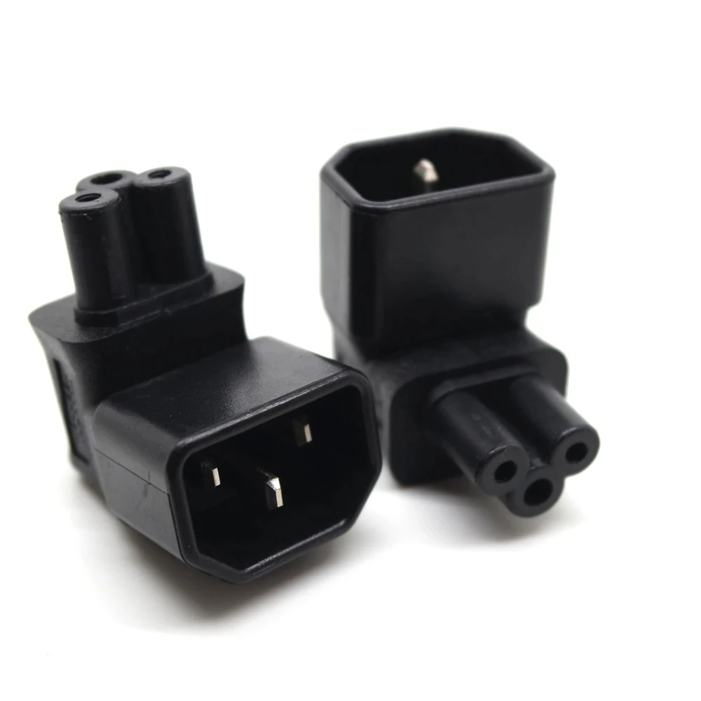 Universal Power Adapter IEC 320 C14 to C5 Adapter Converter Vertical  90 Degree Angle C5 to C14 AC Power Plug Socket Connector