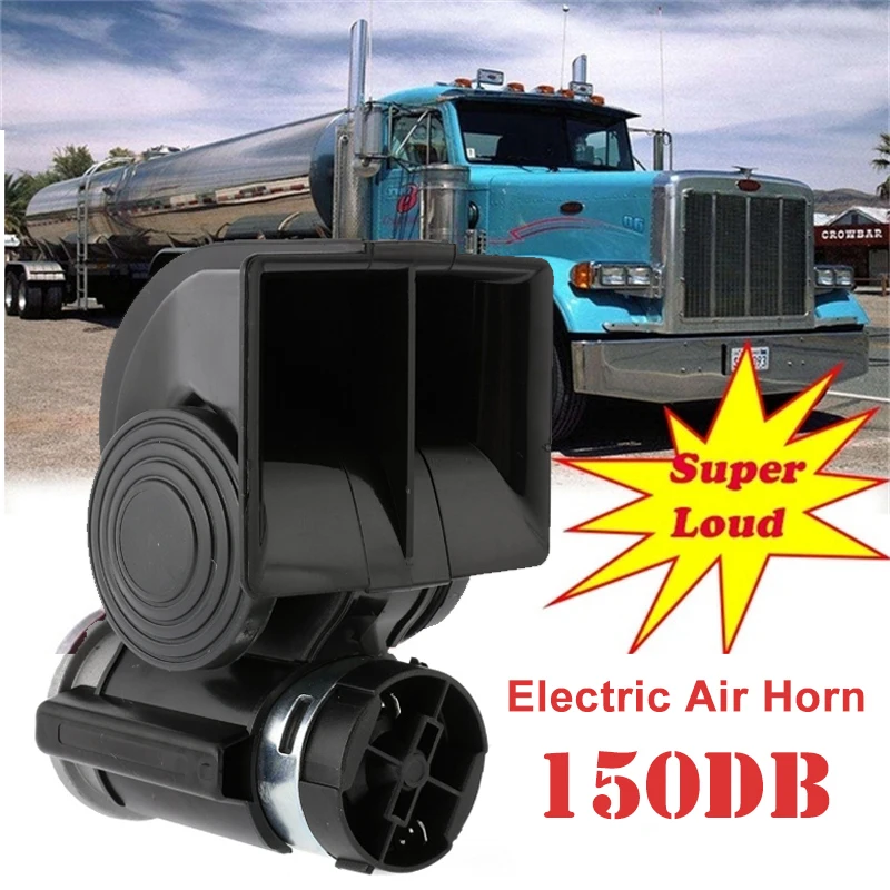 12V 150dB Dual Tone Trumpet Super Loud Electric Air Horn for Car Truck Motorcycle