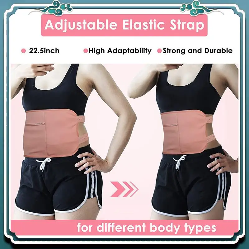 Reliable 2X Reusable Organic Castor Oil Pack Kit, Adjustable Elastic Strap Bamboo Cotton Machine Washable Anti Oil Leak (Pink)