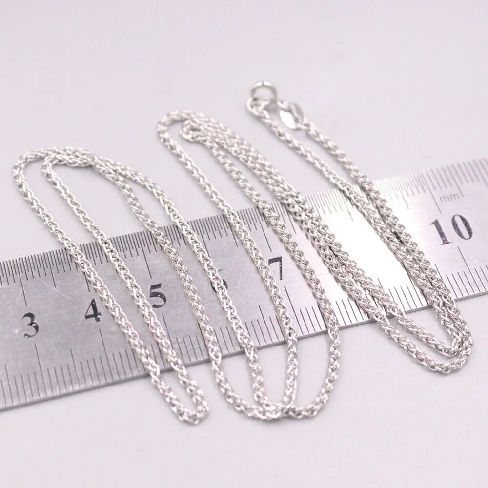 Real 925 Sterling Silver 2mm Wheat Link Chain Necklace 27.5