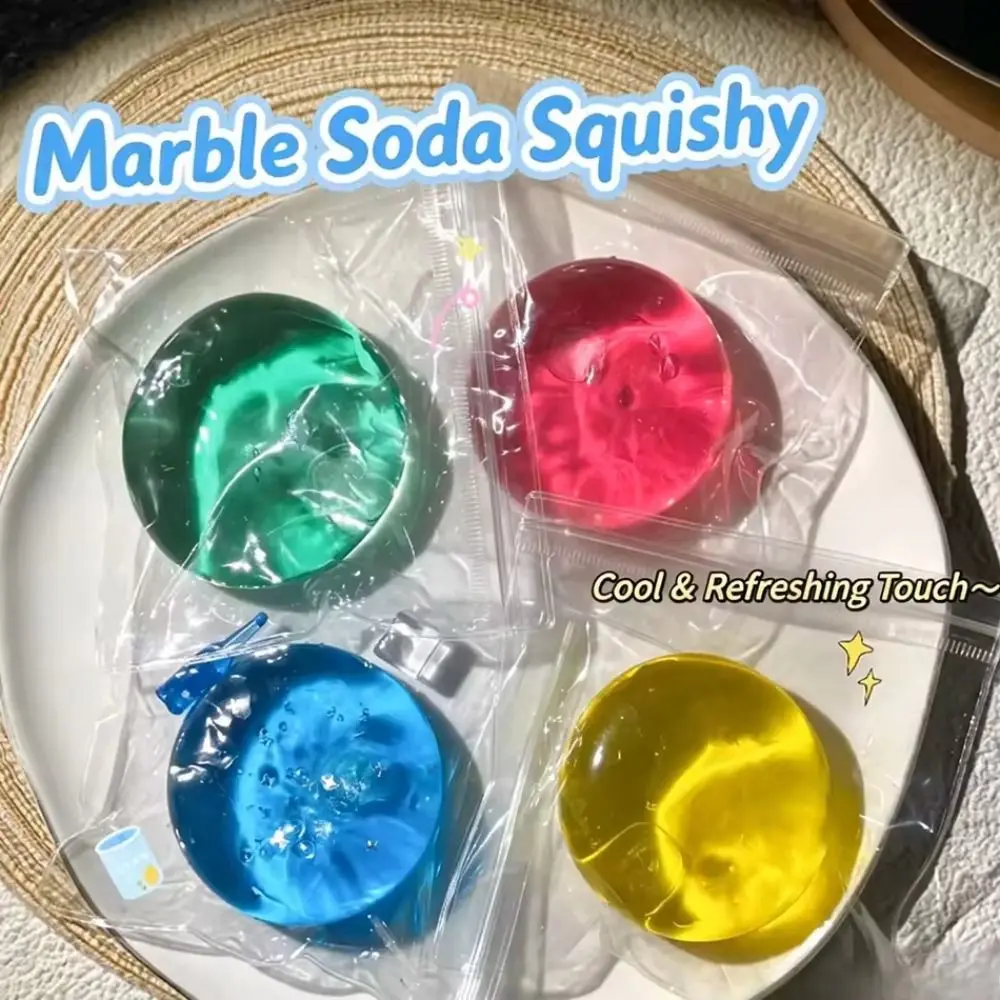 Blue Fidget Squishy Toy Soft Transparent Maltose Squishy Ball Clear Jelly Slow Rising Ball Quick-rebound Squeeze Toy Office