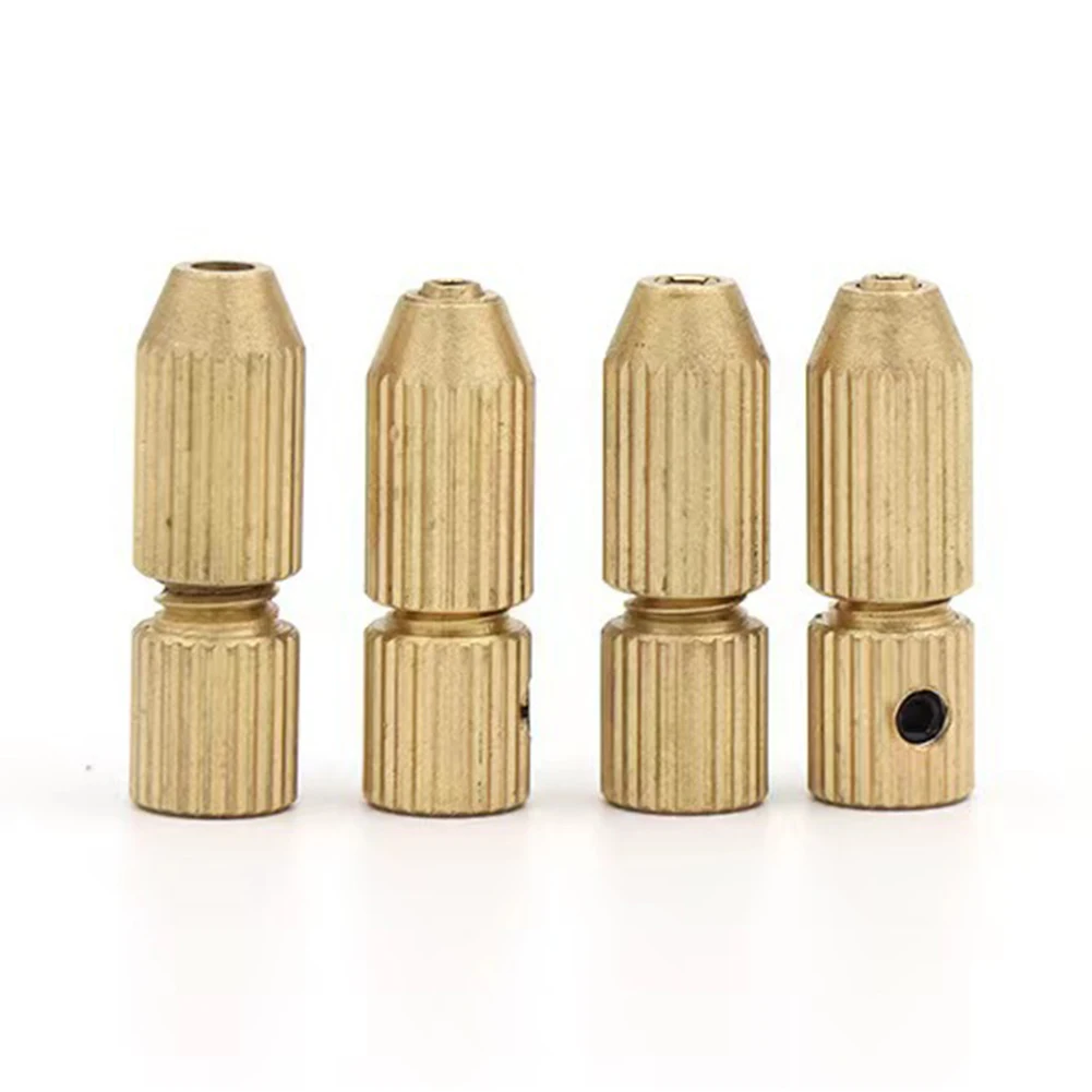 2pcs/set Brass Collet Drill Chucks 2.0mm Shaft Hole Brass Motor Shaft Clamp For Electric Motor Shaft Drill Bit Tool Chuck Adapte