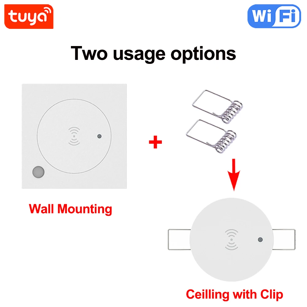 Haozee Tuya WiFi/ZigBee 24G MmWave Radar Smart Menselijke aanwezigheid Met Verlichting Detector Ondersteuning Lichtschakelaar 95 ~ 250V