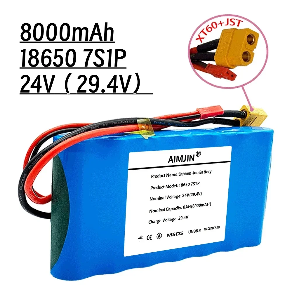 حزمة بطارية ليثيوم أيون 7S1P 2026 24V 7S1P 29V 8000mAh مناسبة لدراجة لعبة سكوتر مع BMS مدمجة ومبيعات الشاحن #6