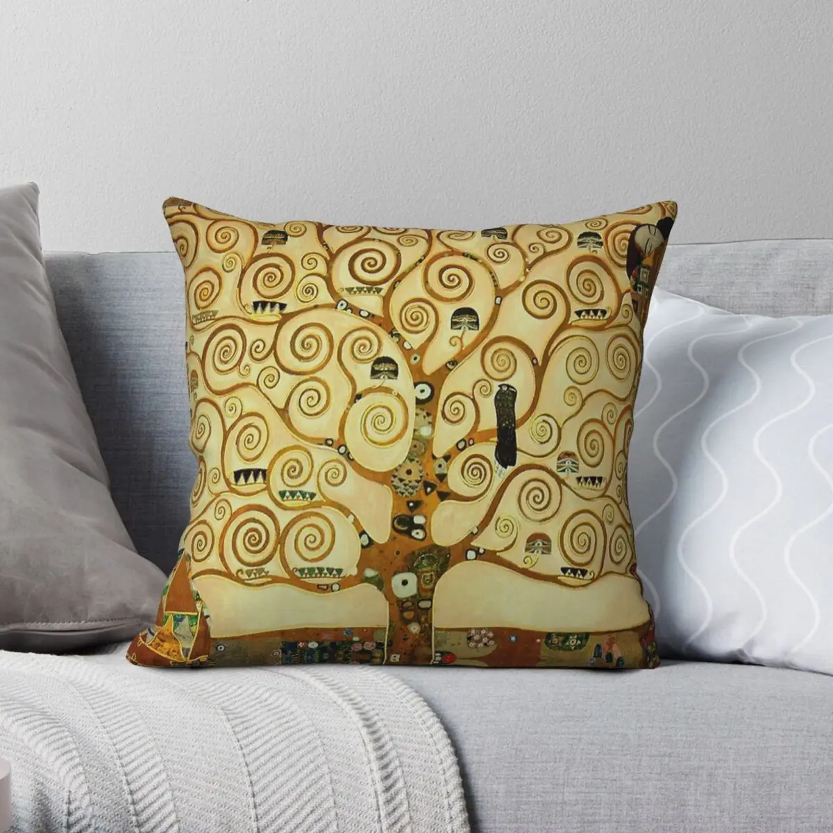 Gustav Klimt The Tree Of Life Pillowcase Polyester Linen Velvet Creative Throw Pillow Case Sofa Seater Cushion Cover Wholesale