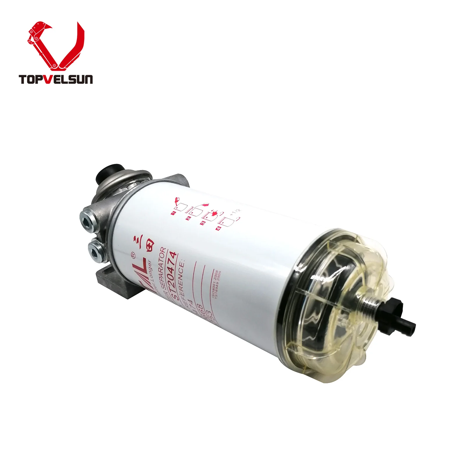 TOPVELSUN VOE11110474 VOE11110668 Fuel Filter Compatible with Volvo A25D A30D A35D A40D BL60 BL61 BL70 BL71 EC135B EC140B EC160B