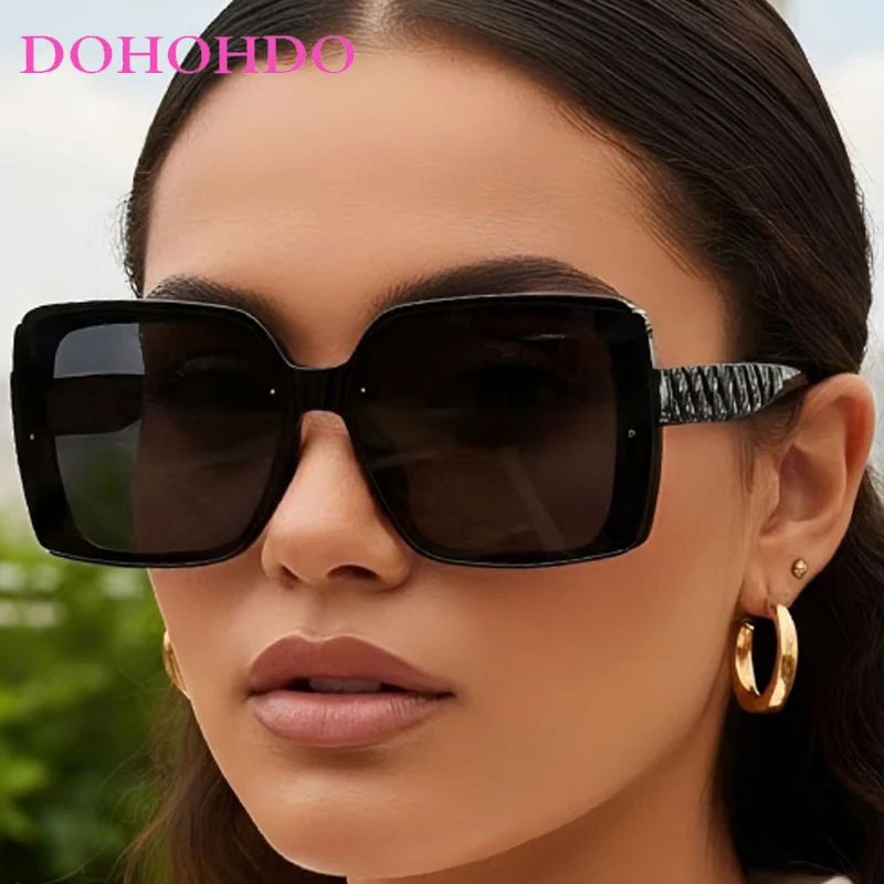

Vintage Classic Square Women's Sunglasses Trendy Luxury Big Frame Men Shades Outdoor Driving Travel Sunglass Ladies UV400 Очки