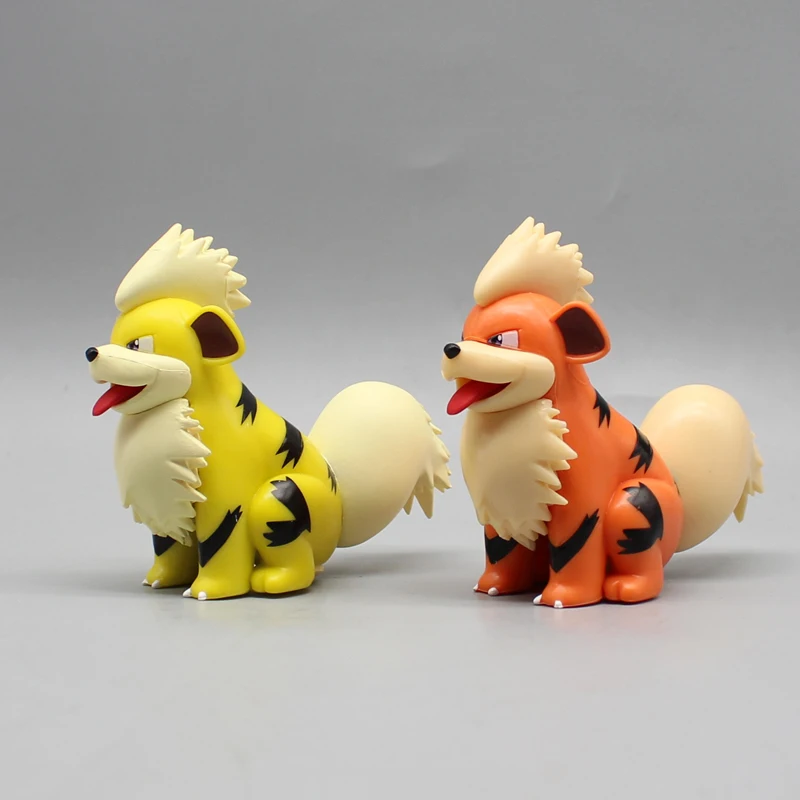 Pokemon Arcanine And Growlithe Anime Figurine Model Kawaii Decoration Doll Children Toys Gk Statue Collectible Ornament Boy Gift