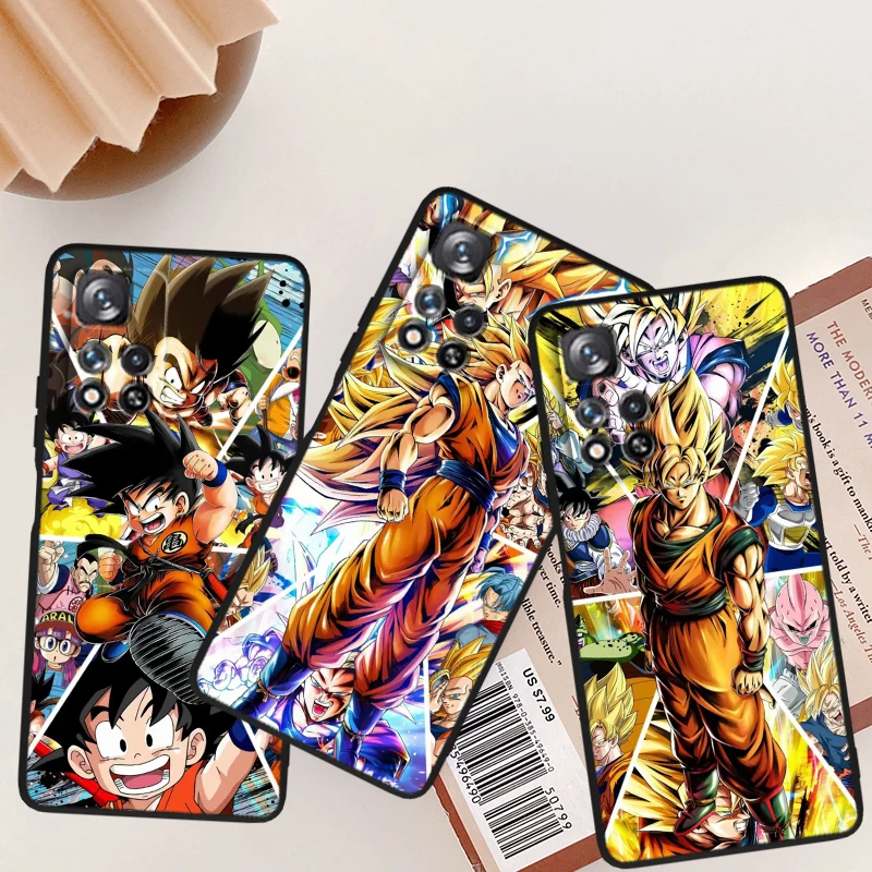 D-Dragon Balls Cool Saiya For Xiaomi Redmi Note 12 12S Turbo 11 11T 11S 10 10S 9 8 8T 7 Pro Plus 5G Black Phone Case Cover