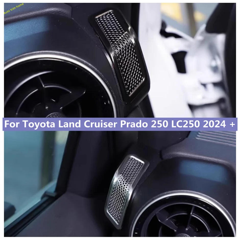 

Нержавеющая сталь дверь автомобиля приборная панель крышка динамика пылезащитный звуковой сигнал защита внутренние аксессуары для Toyota Prado LC250 2024 2025