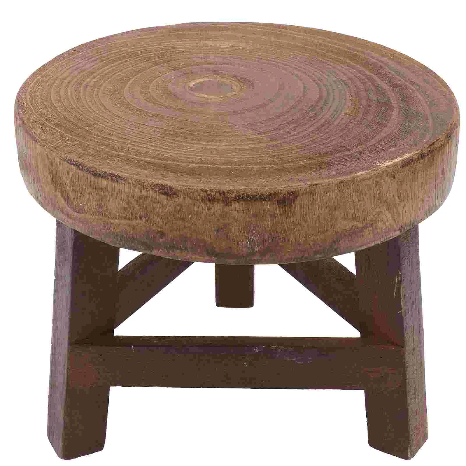 Wooden Shelf Flower Pots Stool Plant Stand Rack Paulownia Display Balcony Decor