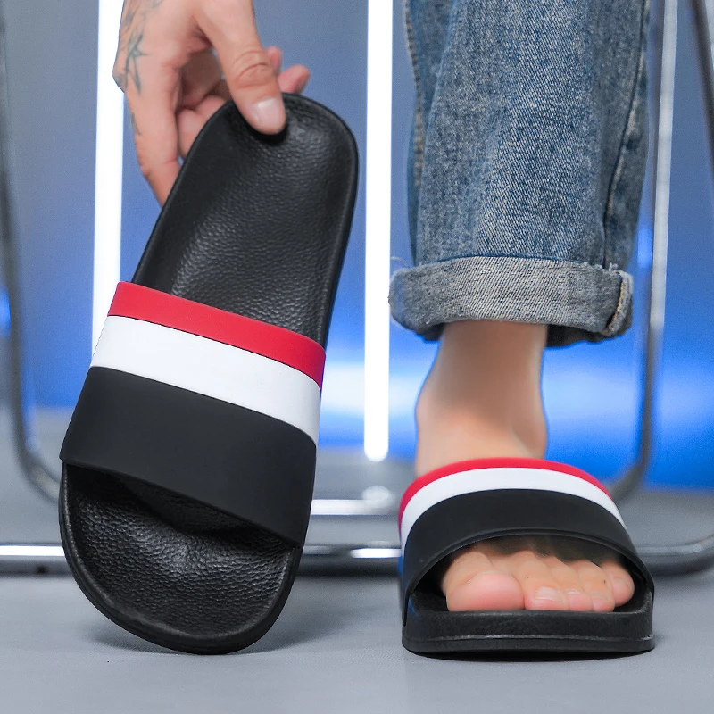 Herren-Sommer-Strandsandalen, bequeme, atmungsaktive Indoor-Outdoor-Sandalen, extra große Größen 46, für Zuhause, Badezimmer, Entspannung