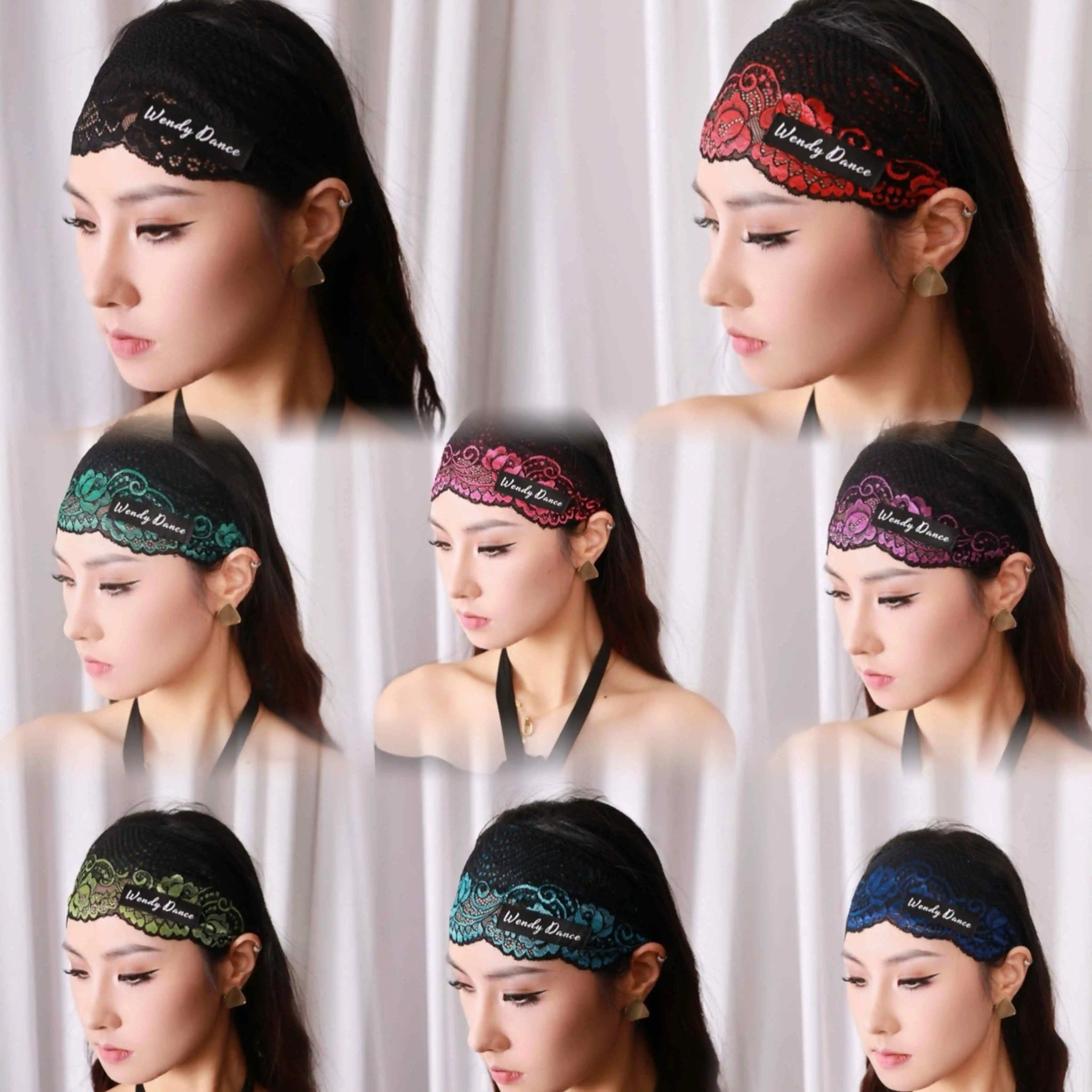 

Multi Colors Lace Headband Women Latin Dance Accessories Hair Band Latin Practice Performance Competition Dance Clothing NV22341