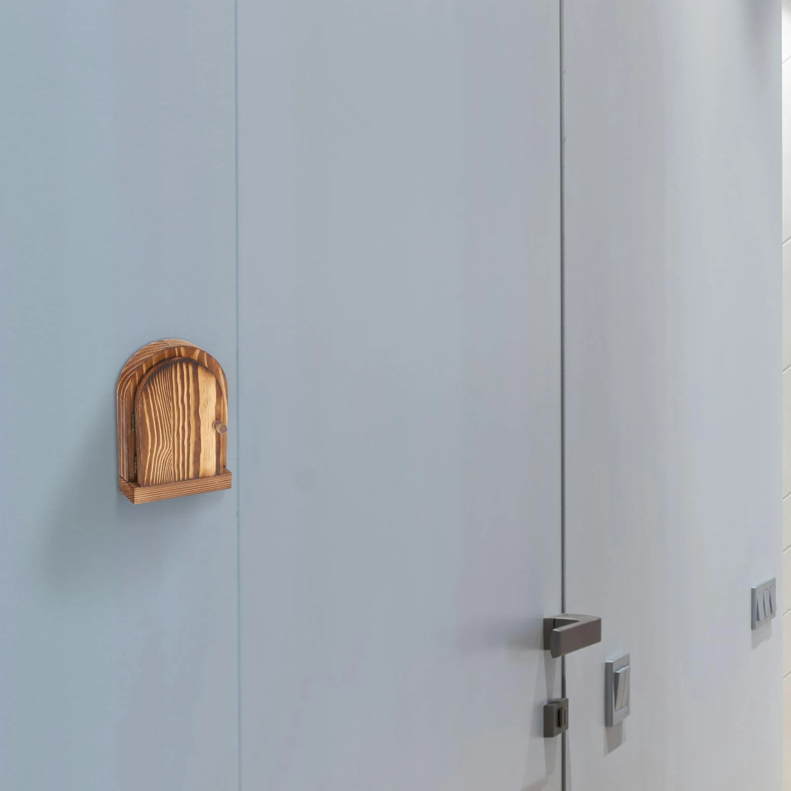 

Wooden Light Switch Guard Door Shaped Self Adhesive Decorative Plate Receptacle Protector For Bedroom Kitchen Bathroom Outlet