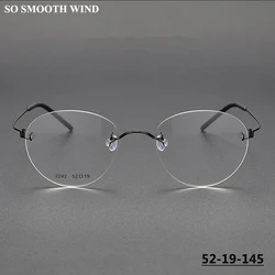 Denmark Brand 2242 Titanium Frameless Glasses for Men Women Small Face Oval Round Eyeglasses Frames Screwless Spectacles Eyewear