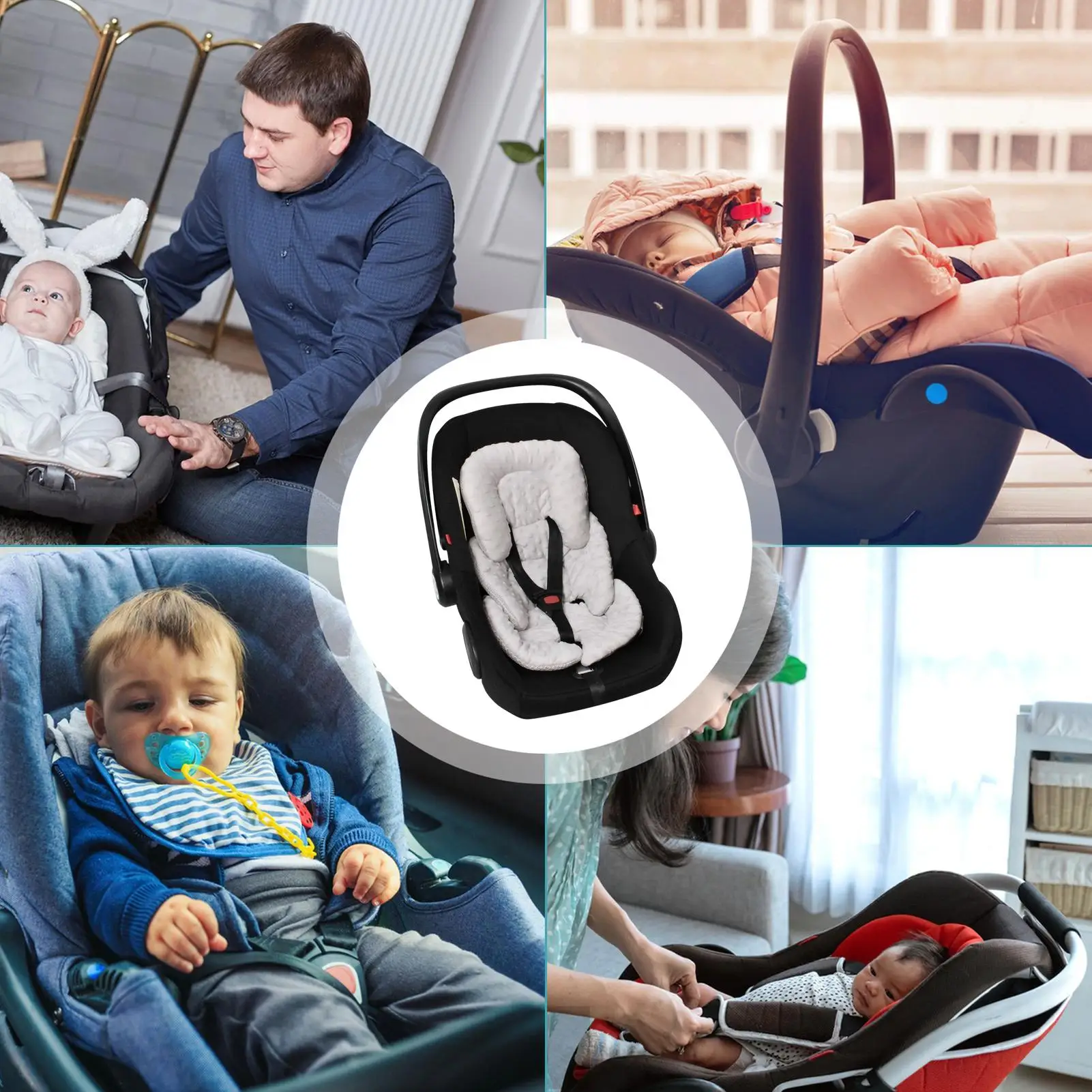 

Подкладка для сиденья коляски, поддерживающий дышащий коврик 2 в 1, подкладка для детской коляски, подкладка для сиденья для комфортной поддержки для мальчиков и малышей, дома