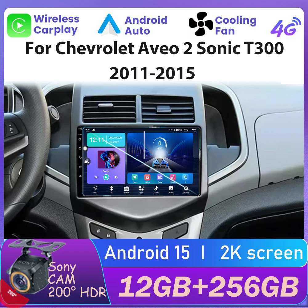 

Radio For Chevrolet Aveo 2 Sonic T300 2011-2015 Carplay Android Auto Head Unit Car Stereo Multimedia Player DSP QLED Screen 2Din