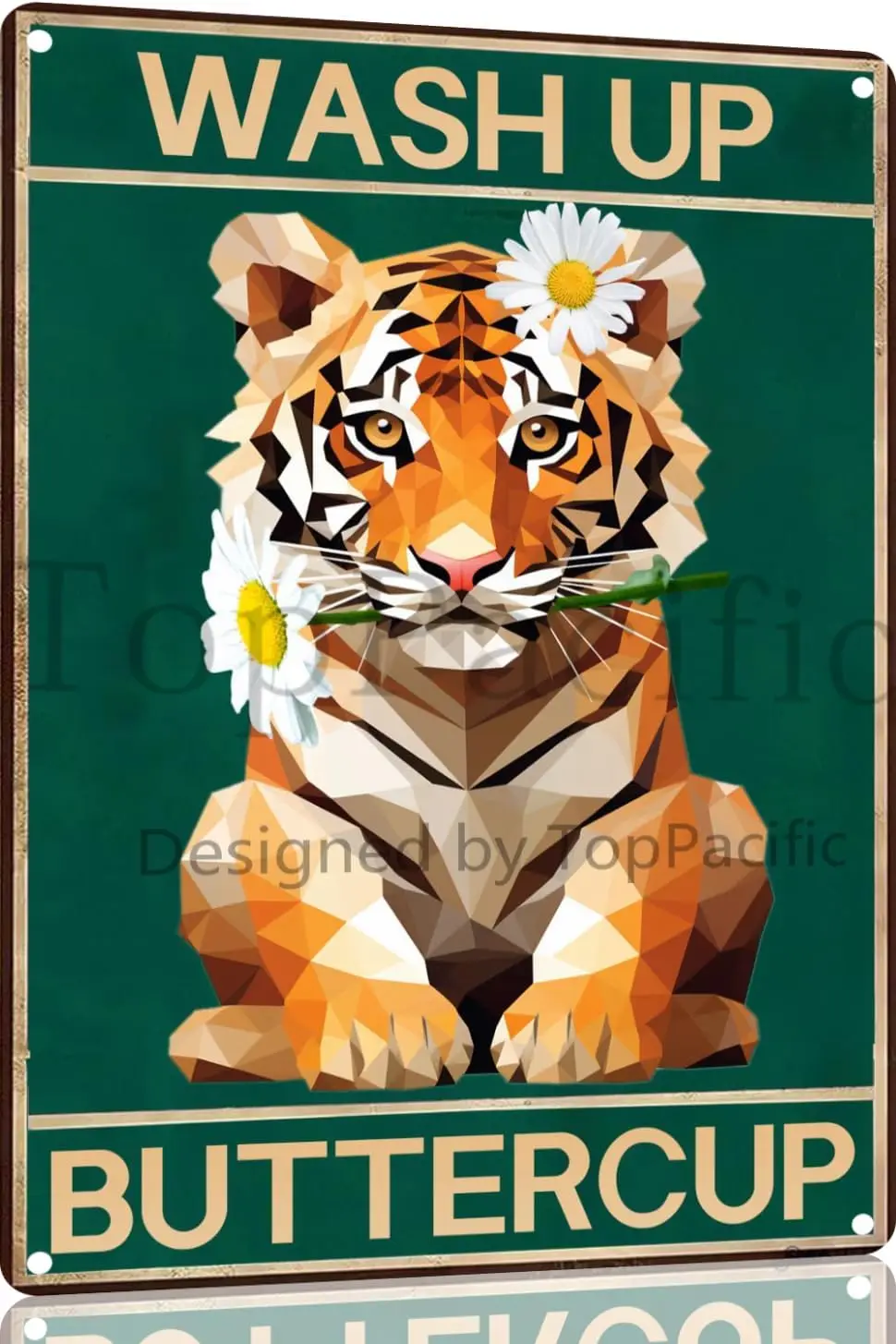 Tiger Wash Up Buttercup Vintage Aluminum Metal Poster Sign Decor Metal Tin Sign For Cafe Home Retro Club Bar Bathroom Poste sign