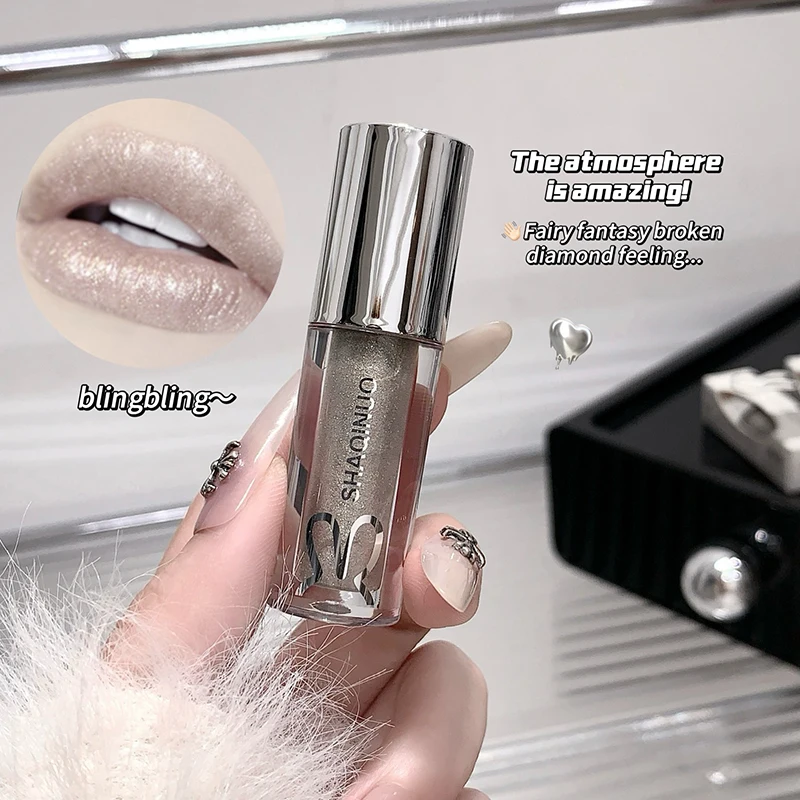 Black Lip Gloss Water Light Mirror Lip Glaze Nude Brown Metallic Silver Tint Lipstick Moisturizing Sweet Cool Girl Lip Makeup