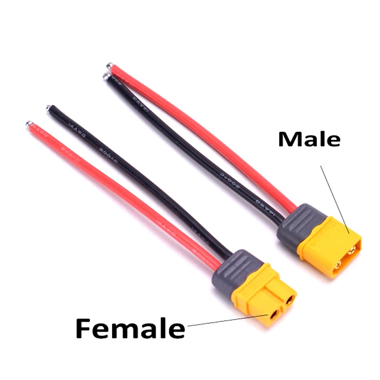 

20PCS Amass Connector XT60H Pigtail Wire XT60 Female Male Plug 12AWG 150mm For RC Lipo Battery Airplane