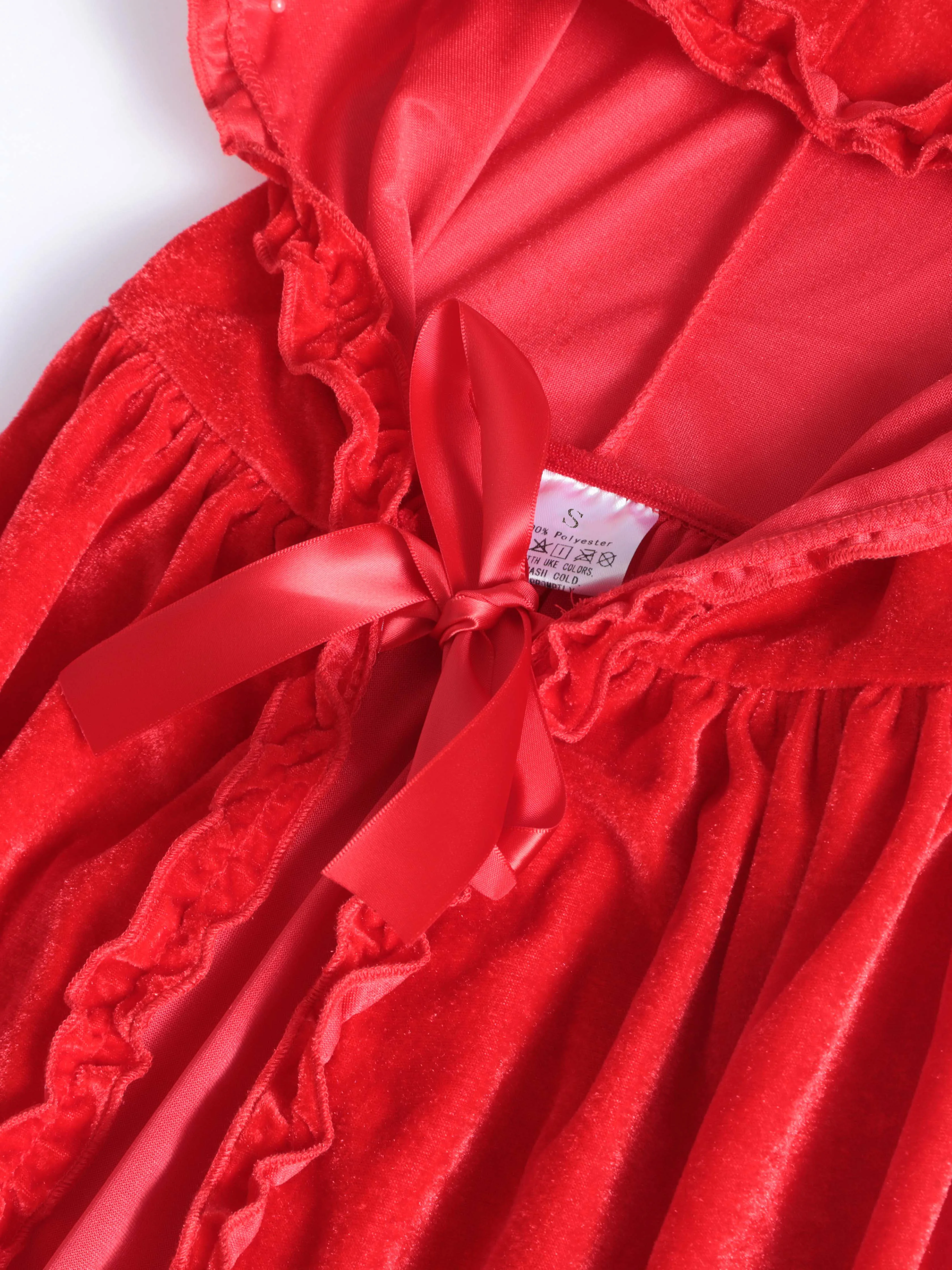 Velvet lace santa Little Red Riding Hood cloak costume cosplay cloak hat suitable for Halloween and Christmas cosplay cape