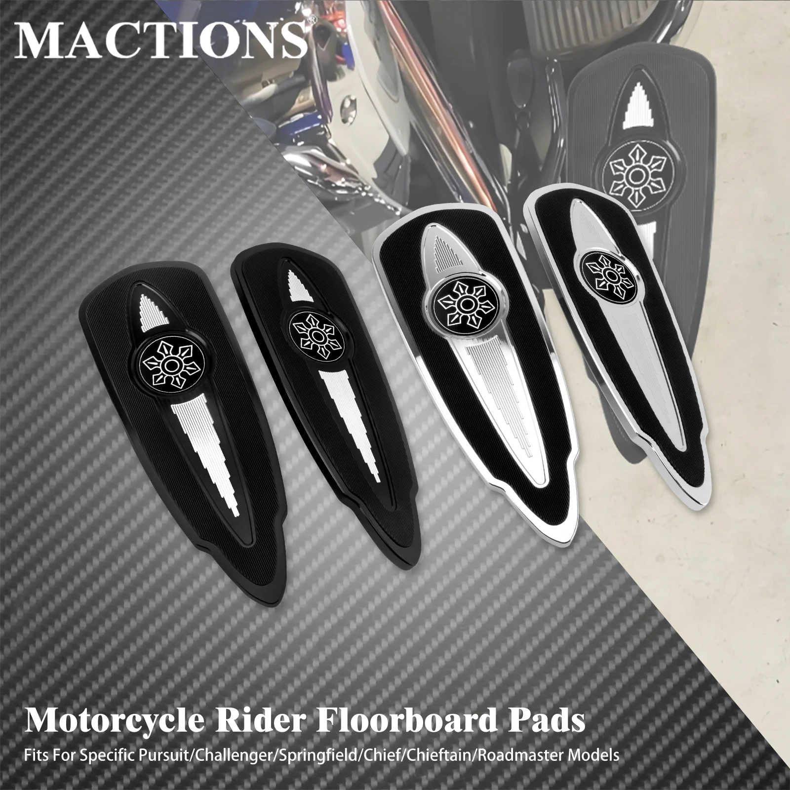 Motorcycle Aluminum Front Foot Peg Rider Floorboard Pads For Indian Specific Pursuit Challenger Sprngfield Chief Roadmaster