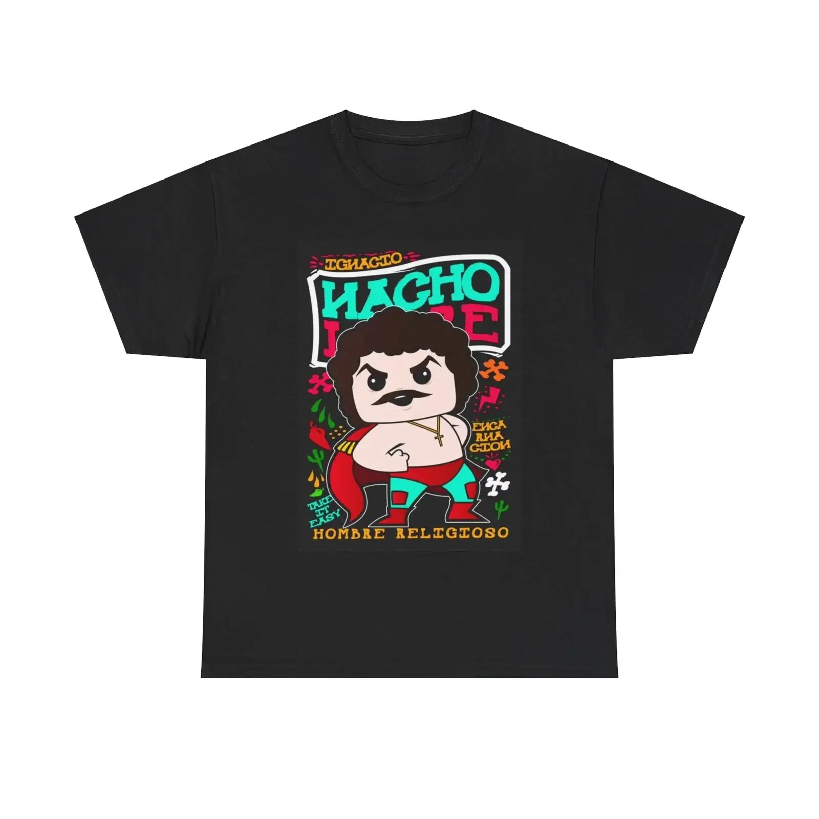 Nacho Libre Tshirt Funny Mexican Wrestling Taco truck Unisex Heavy Cotton Tee