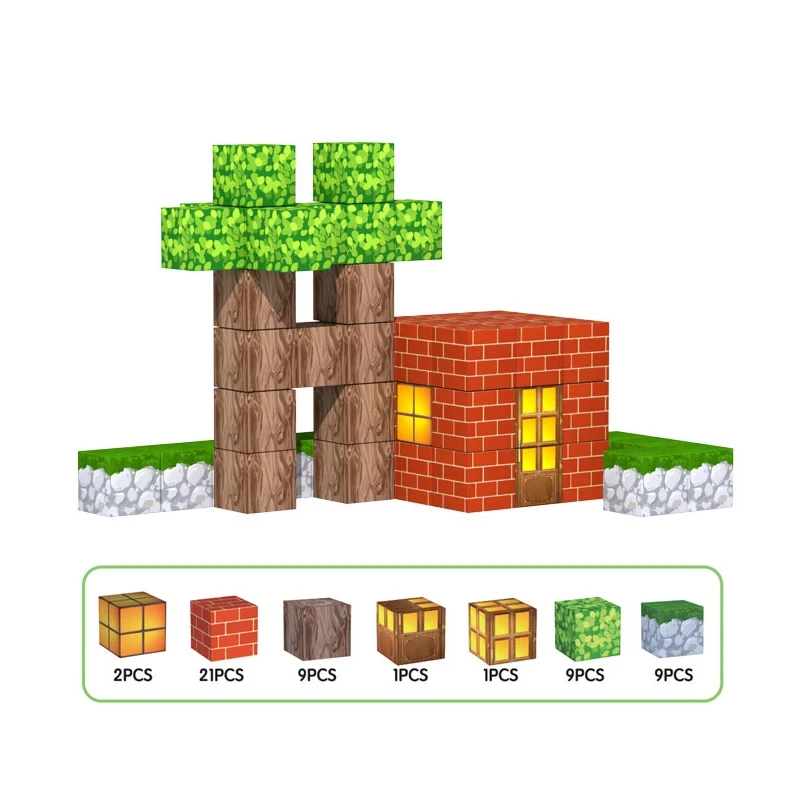 Bloques magnéticos-Build Mine Magnet World Set para niños y niñas mayores de 3 años, juguetes sensoriales para niños pequeños, regalos, juguetes de construcción