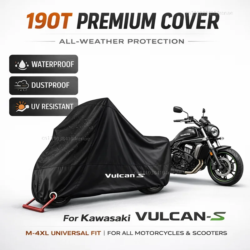 

Чехол для мотоцикла Kawasaki VUICAN-S 650 2015-2018 с логотипом Vuican-s 190T, водонепроницаемый, пылезащитный, с защитой от ультрафиолета, всесезонный