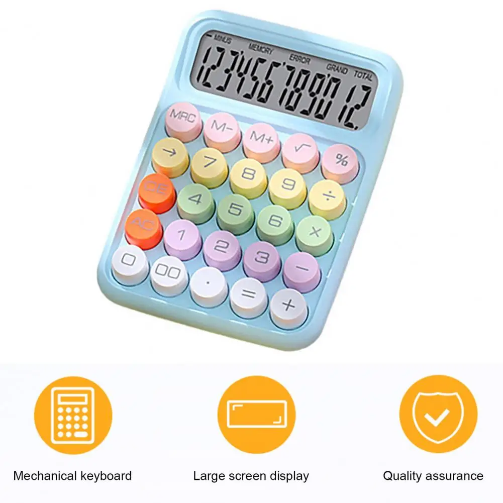 เครื่องคิดเลขจอแสดงผล lcd เครื่องคิดเลขอิเล็กทรอนิกส์พร้อมปุ่มขนาดใหญ่สวิตช์กลแบบกดง่ายเครื่องใช้สำนักงานสำหรับบ้านและโรงเรียน