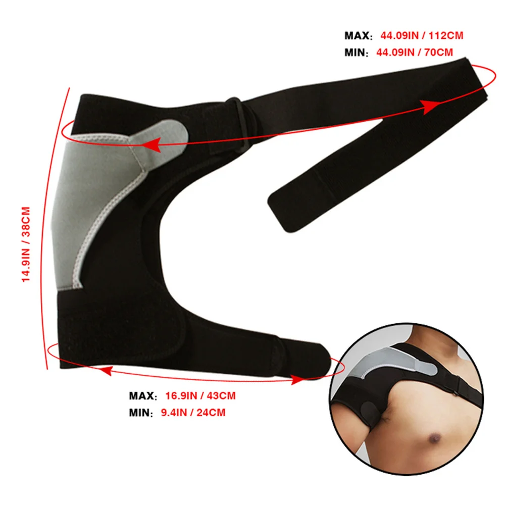 Adjustable Shoulder Support Brace Compression Wrap Strap for Torn Rotator Cuff,AC Joint Pain Relief,Dislocated Shoulder,Injuries