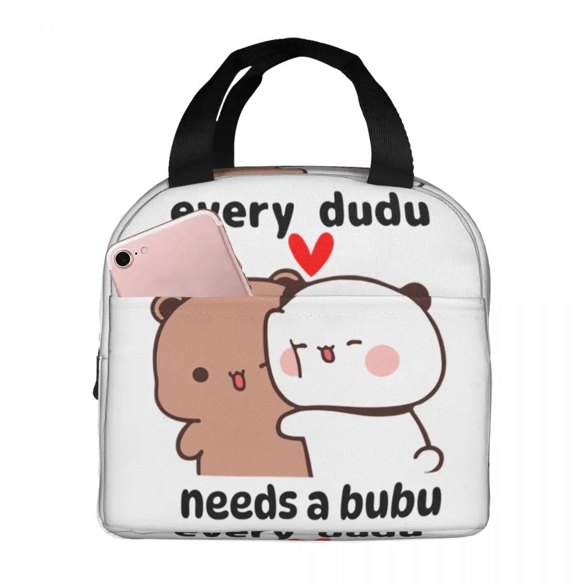 Panda Bear And Brownie BUBU DUDU Couple Lunch Bag Men Women Cooler Thermal Insulated Lunch Boxes for Office