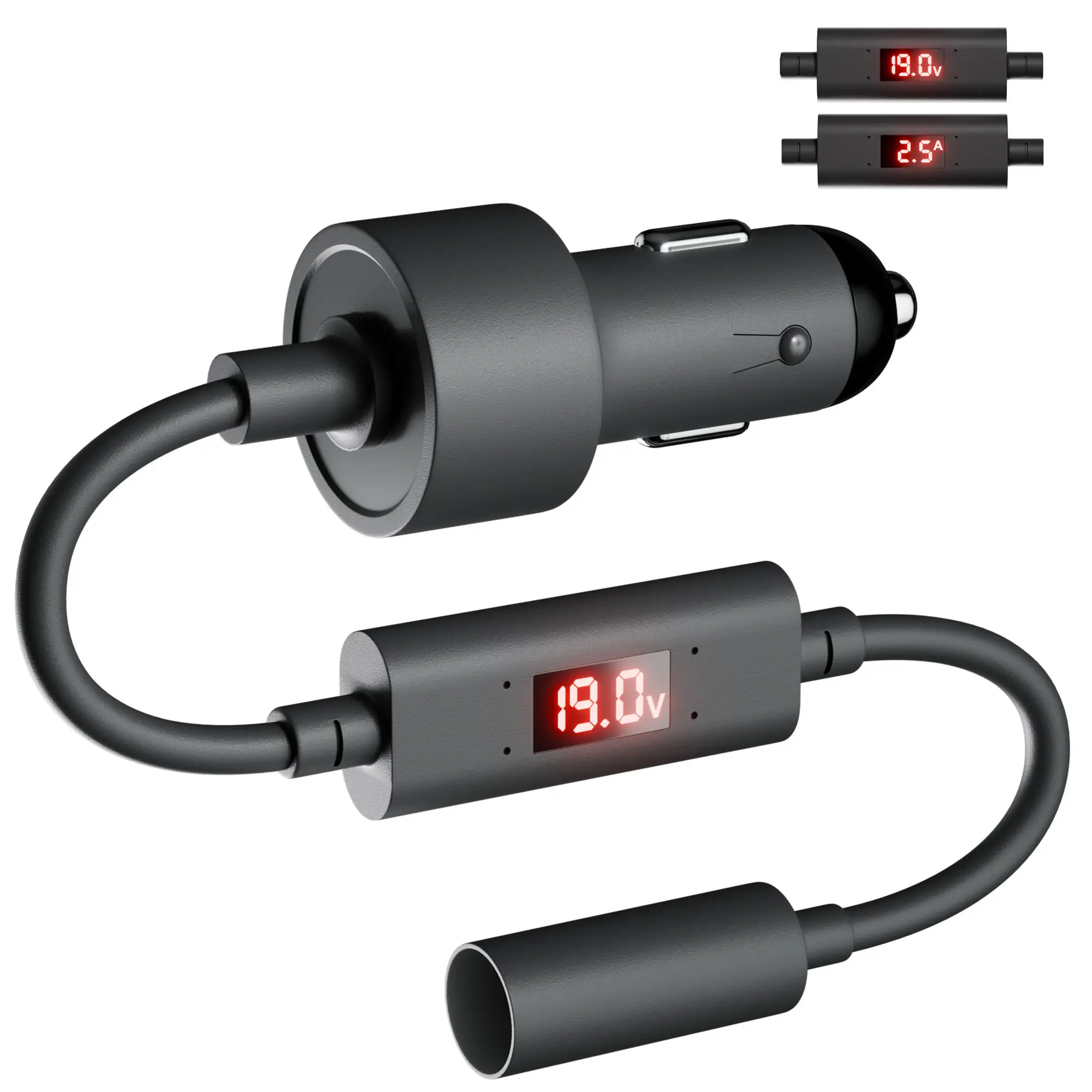 0.2M Starlink Mini Car Charger with Voltage Display 12V to 20V Step-Up Power Adapter Starlink Mini Car Cigarette Lighter Adapte