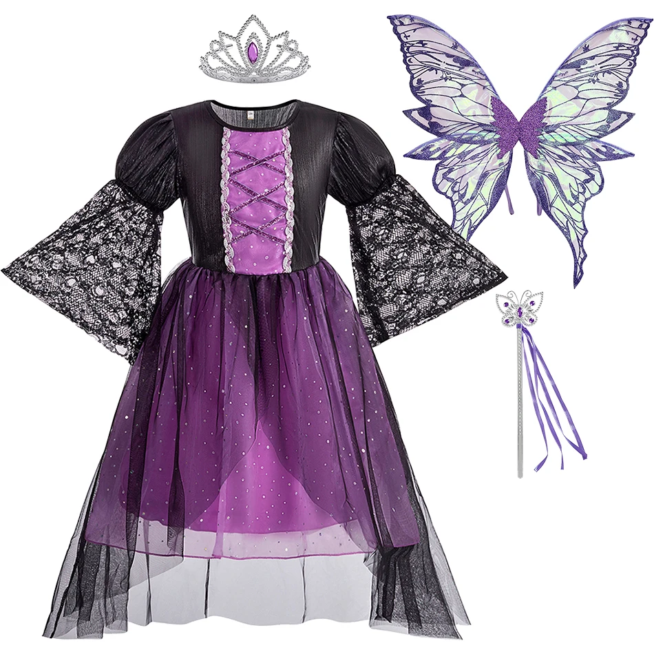 

Baby Girl Christmas Dress For Girls Party Witches Clothes Set Kids Halloween Witch Dresses Cosplay Sets Child Wizard Costumes