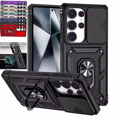Funda For Samsung Galaxy S10 S20 S21 S22 S23 Plus S24 FE S25 Ultra Edge Slide Camera Protect Armor Phone Case For GalaxyS25