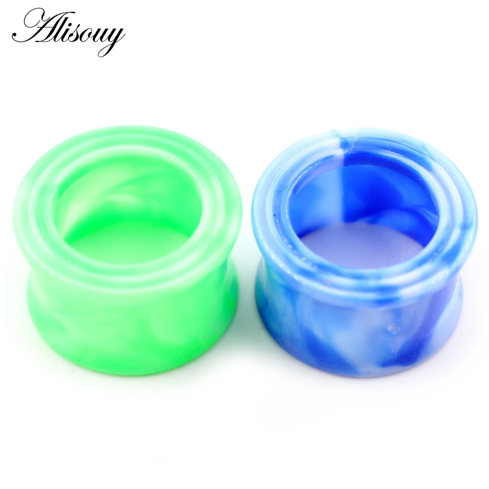 2Pieces Punk Green Blue Pink Acrylic Hollow Flared Ear Tunnels Plugs Expander Stretcher Gauges Earrings Piercing Body Jewelry