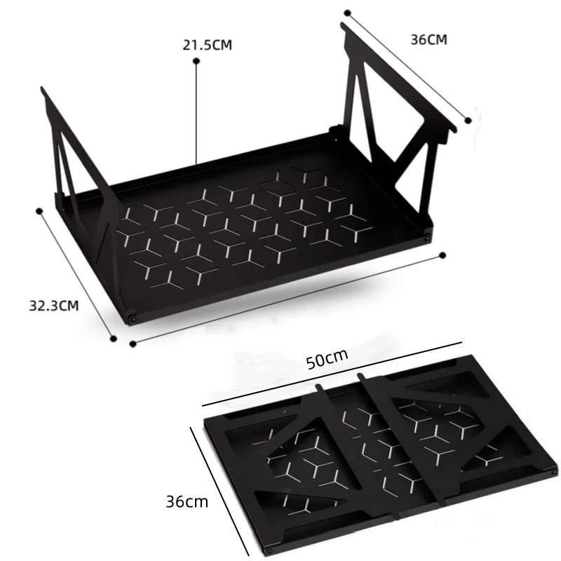 IGT 2-jednostkowy czarny dolny stojak ze stopu aluminium Płytki wieszak Camping 2-jednostkowy stojak do przechowywania Zimne akcesoria stołowe IGT