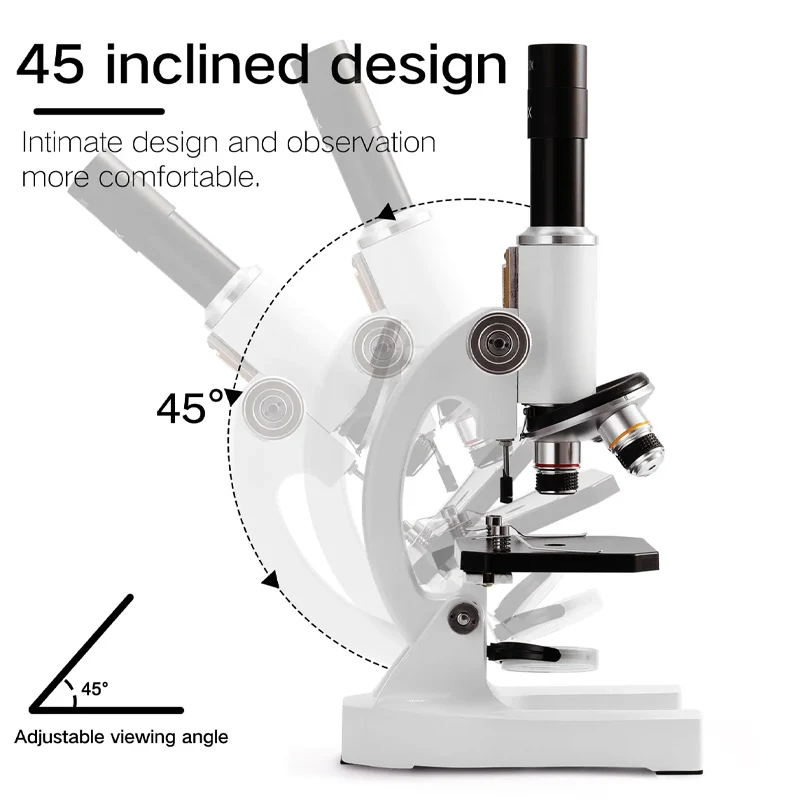 64X-2400X Monocular Optical Microscope Elementary School Children Science Experimental Biology Microscope Digital Microscope