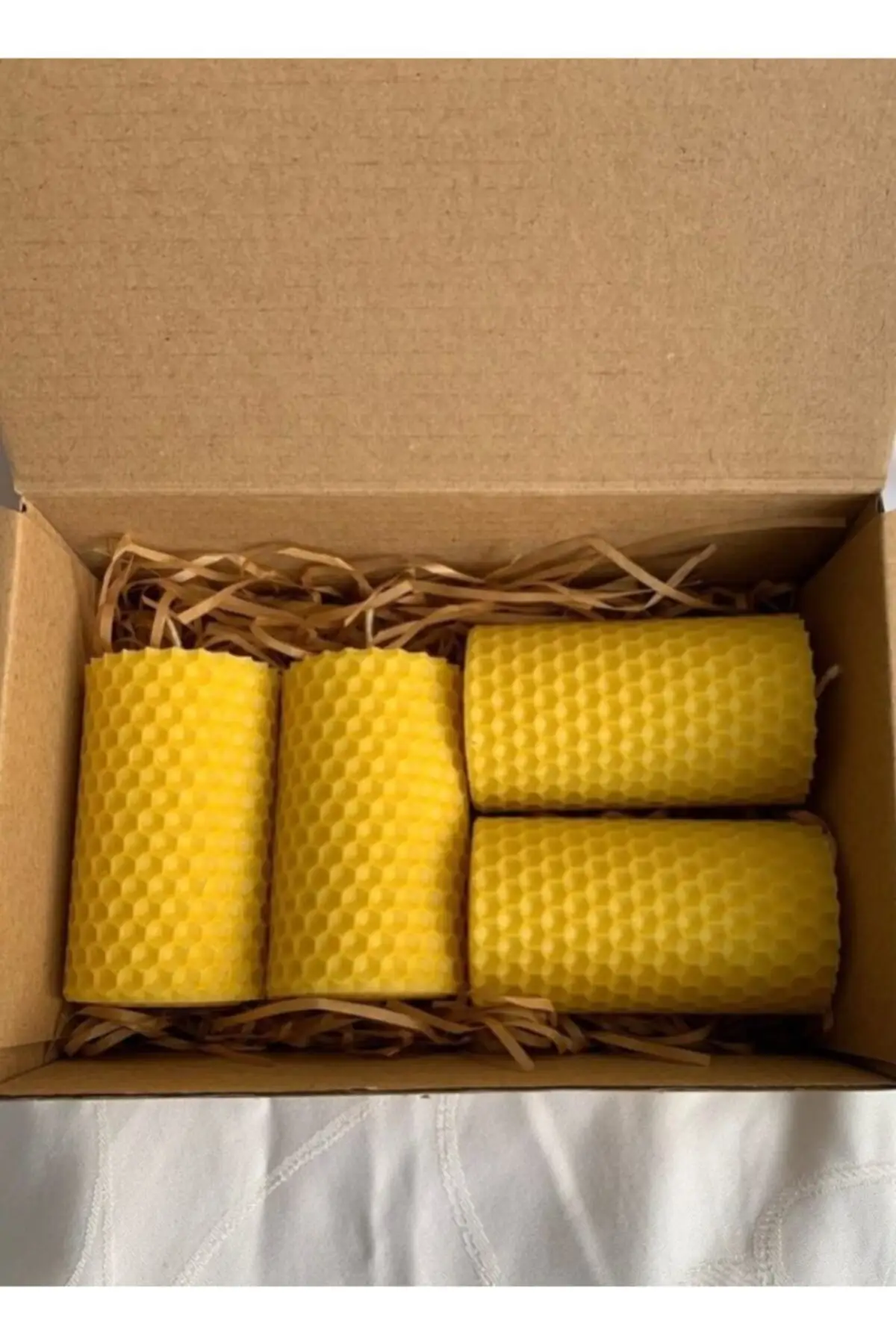 

Beeswax Set of 4 Purification Set Home Decoration, Yellow Candle, Gift, Decorative Objects, Free Shipping