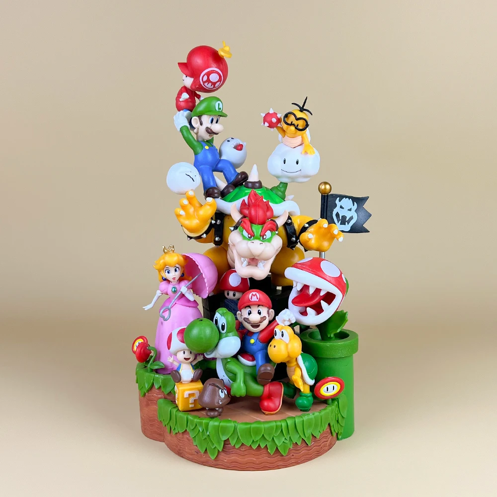 New Hot Sale POP Super Mario Bros. animated characters Doll scene combination super model for children's birthday gifts