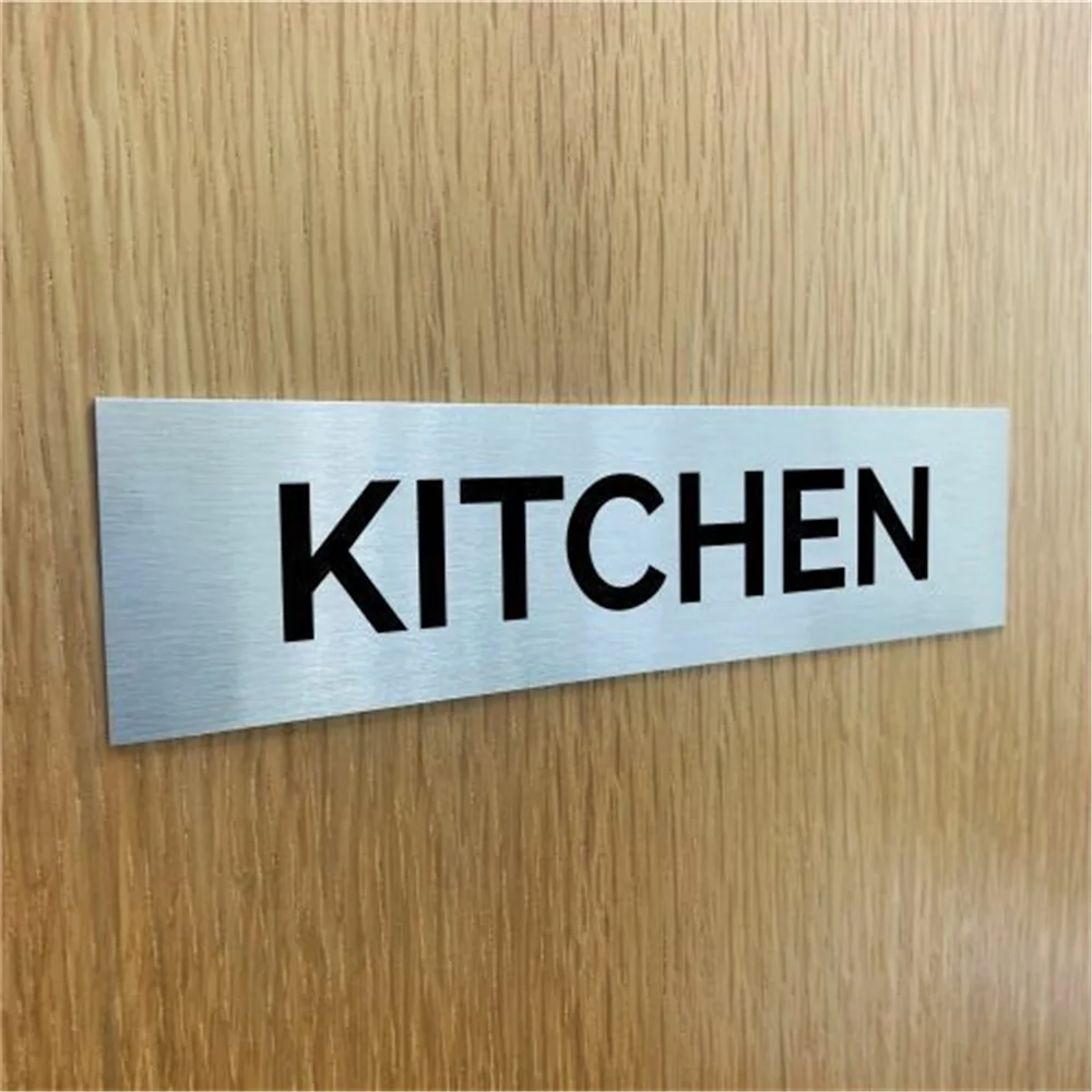 Silver Aluminium Office Department Names Sign 200mm X 75mm Self Adhesive Office Business Buliding Plaque for Different Deparment